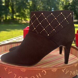 Boots Black Ankle Booties with Studded Detail